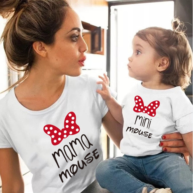 Family T-shirts Fashion mommy and baby girl Fashion Cotton Family